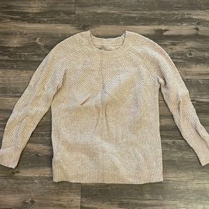 Loft tan sweater with knitted pattern